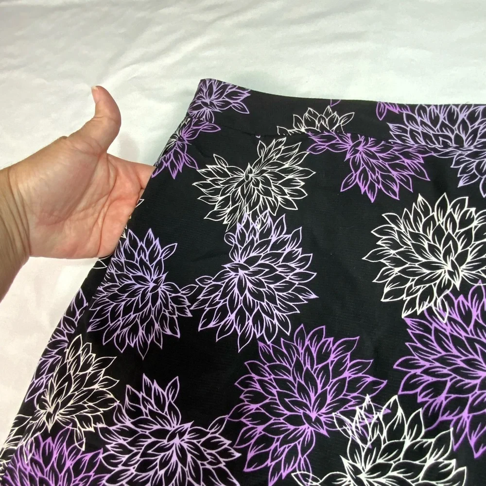 EP Pro Black and Purple Floral A-Line Skort Size 14 Golf Tennis Pickleball - Picture 5 of 10